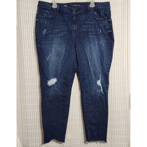 Lane Bryant Skinny Jeans  Size 20 Color Blue Distressed Stretch.  New